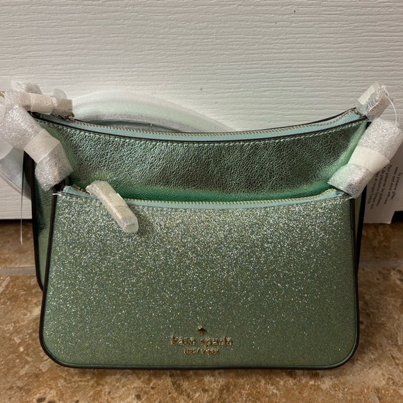 NWT KATE SPADE Cbody Duo Seawater Glitter Duet Set of 2 Purses - Picture 6 of 10